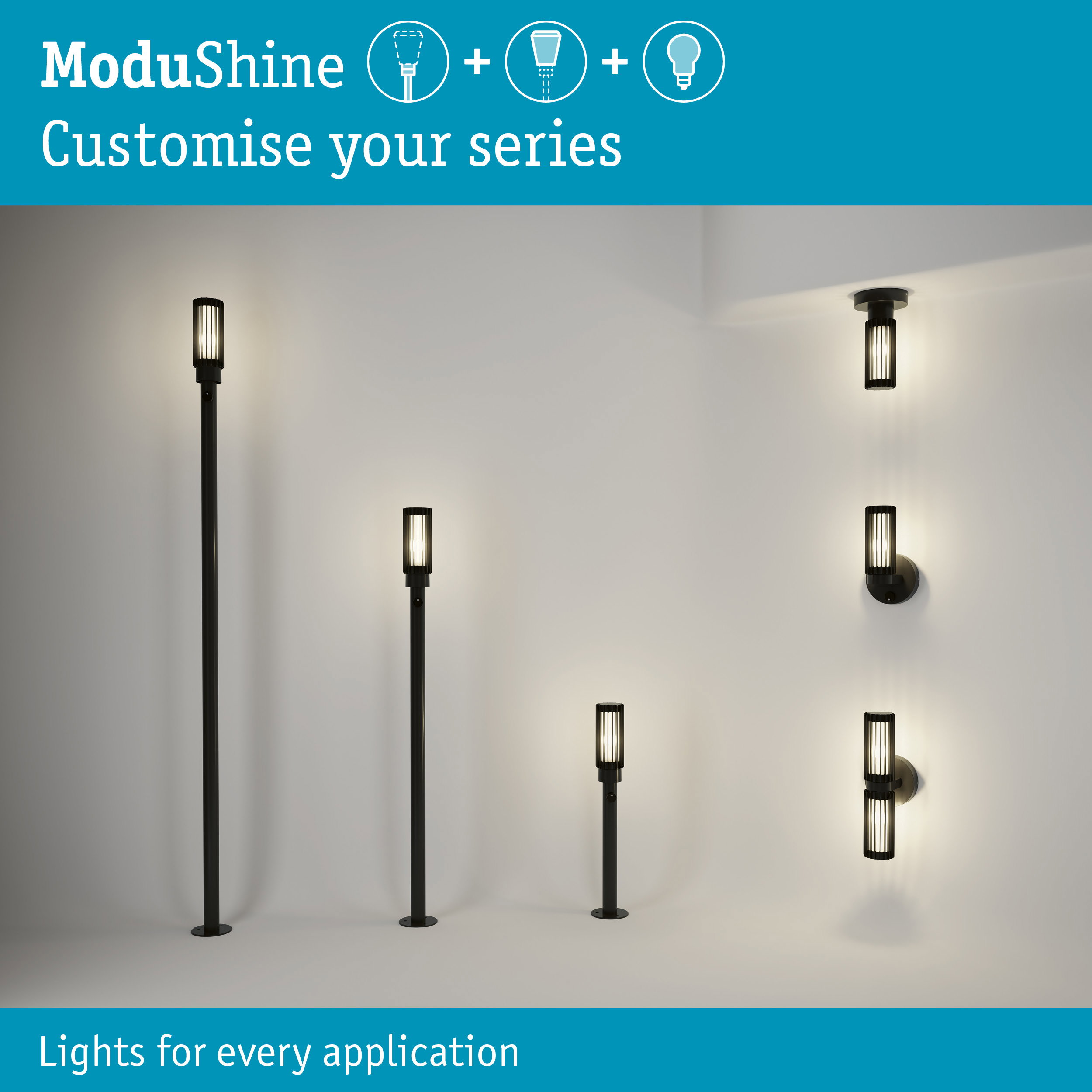 ModuShine Shade Ferina IP44 cylindrical Anthracite