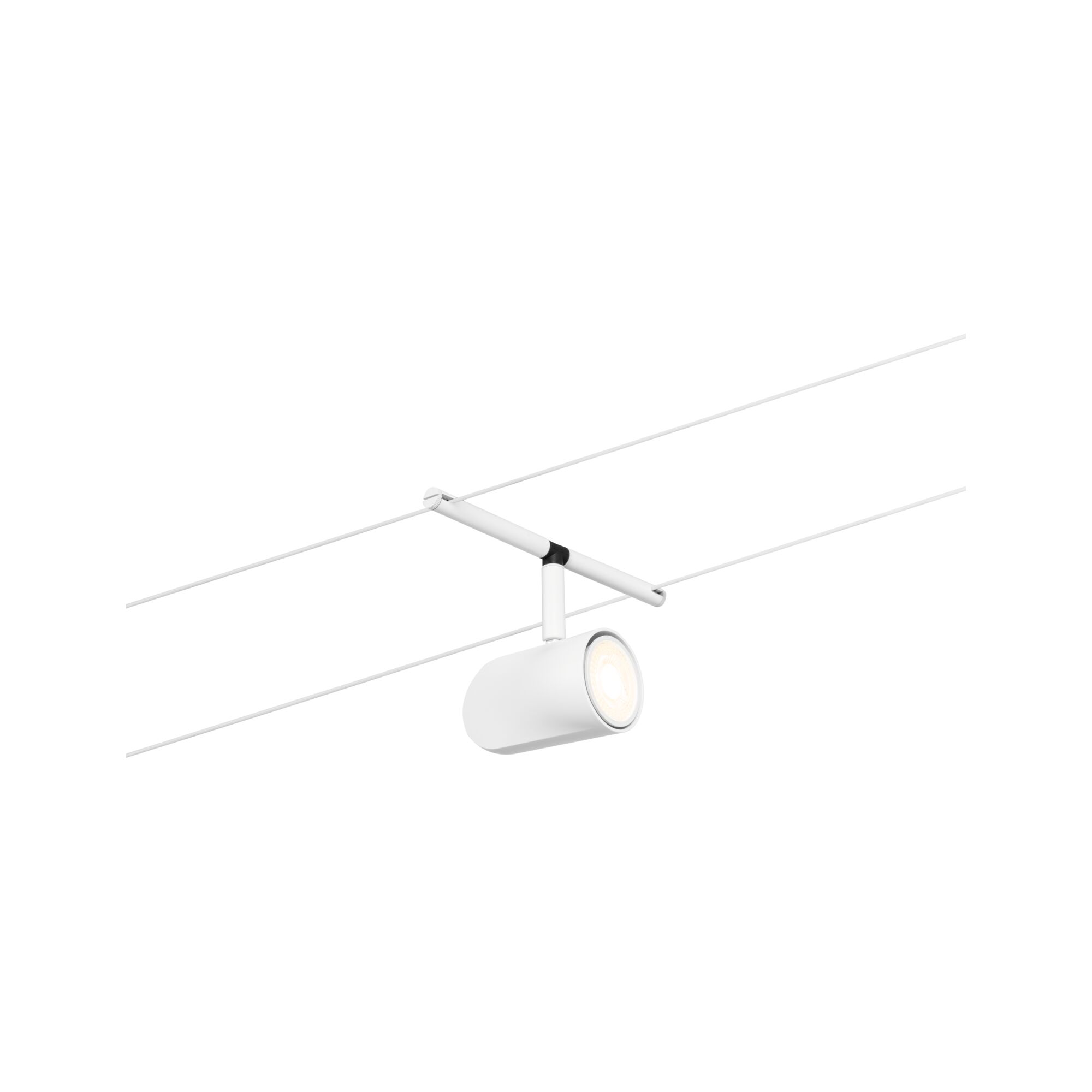Modern white metal LED cable spotlight for flexible lighting in living spaces