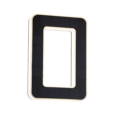 Rectangular black solar lamp with integrated LED light frame for energy-saving outdoor lighting