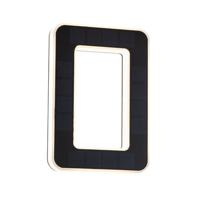 Lampe solaire rectangulaire noire avec cadre lumineux LED intégré pour éclairage extérieur économique