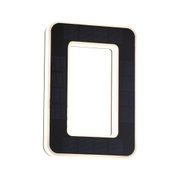 Rectangular black solar light with integrated warm white LED ring for energy-efficient outdoor lighting