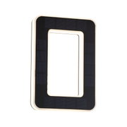 Rectangular black solar light with integrated warm white LED ring for energy-efficient outdoor lighting