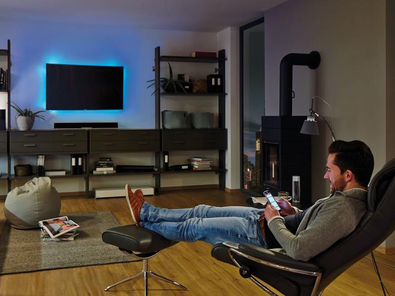 Wohnzimmer mit Smart Home Beleuchtung Smart Home Beleuchtung