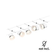 White LED track spotlight with chrome ring, modern ceiling light for home lighting
