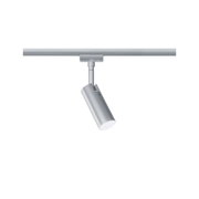 Spot LED moderne en métal argenté pour système sur rail, dimmable et orientable