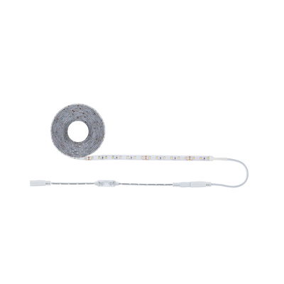 White LED strip light with control cable for flexible indoor lighting solutions and decoration