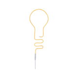 Yellow LED neon light shaped like a light bulb made of flexible material for decorative lighting