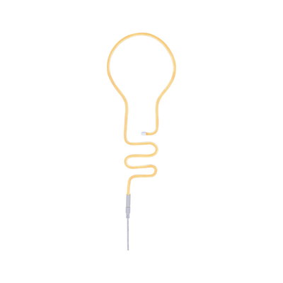 Gelbes LED-Neonlicht in Glühbirnenform aus flexiblem Material für dekorative Beleuchtung
