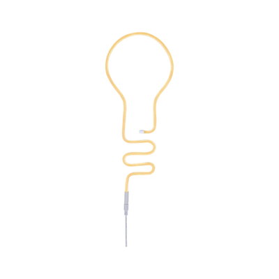 Lumière LED néon jaune en forme d'ampoule en matériau flexible pour éclairage décoratif