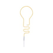 Yellow LED light tube shaped like a bulb with flexible cable for decorative lighting
