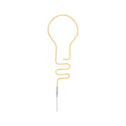 Yellow LED light tube shaped like a bulb with flexible cable for decorative lighting