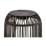 Solcelledrevet udendørs lampe i sort metal med burdesign til have og terrasse