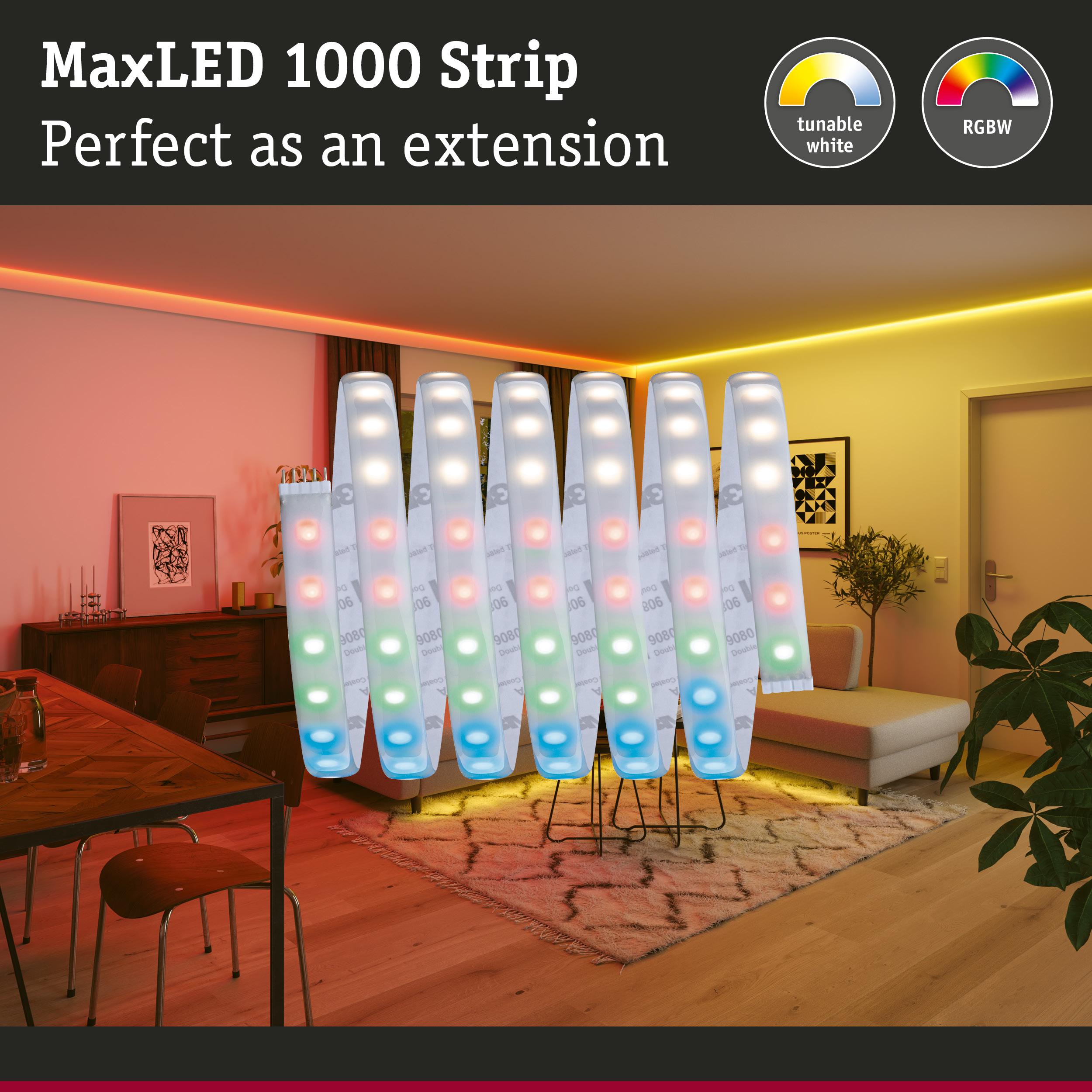 MaxLED 1000 Strip RGBW LED light strip extension for ambient home lighting with tunable white