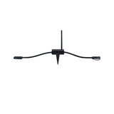 Câble de connexion noir avec piquet et antenne pour systèmes d'éclairage extérieur LED.