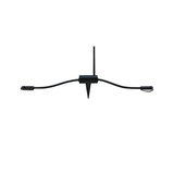 Black plastic garden spike module with antenna and cable connectors for outdoor lighting