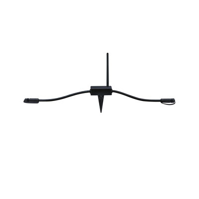 Black plastic garden spike module with antenna and cable connectors for outdoor lighting