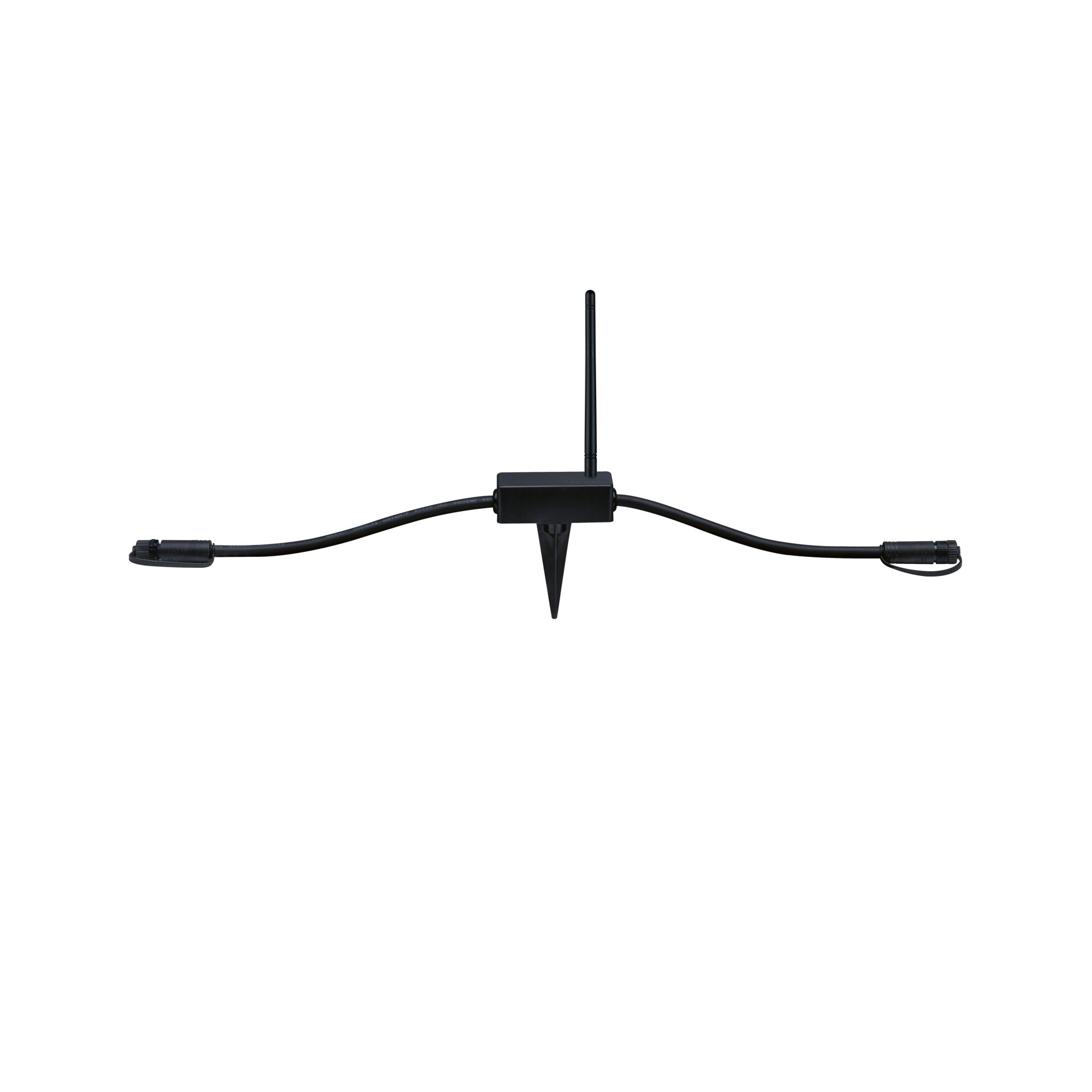 Plug & Shine Controller Wireless IP68 Schwarz Schwarzes Kunststoff-Gartensteckmodul mit Antenne und Kabelanschlüssen für Außenbeleuchtung