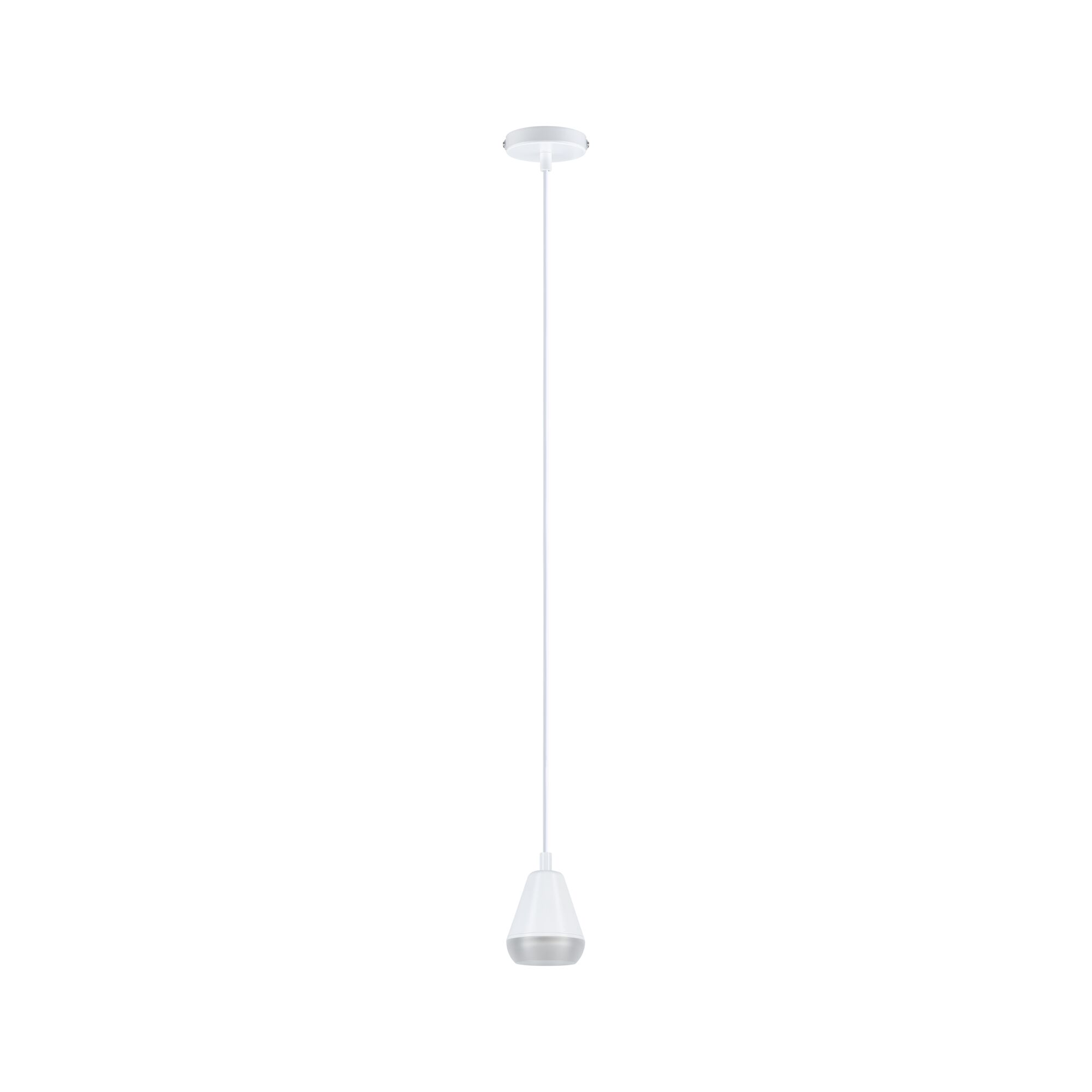 Moderner weißer LED-Pendelleuchte aus Metall mit schmalem Design für Wohnräume