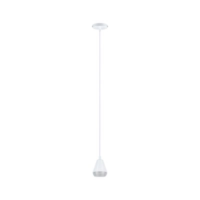 Moderner weißer LED-Pendelleuchte aus Metall mit schmalem Design für Wohnräume