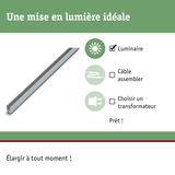Profilé lumineux LED en aluminium argenté pour solutions d'éclairage intérieur flexibles