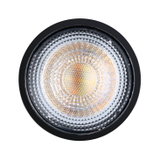 Verre rond pour spot encastré LED avec cadre noir et réflecteur texturé pour éclairage intérieur