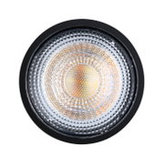 Round LED recessed spotlight glass with black frame and textured reflector for indoor lighting