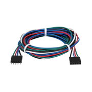 Multicoloured multi-core cable with black connectors, ideal for LED lighting and electronic devices.