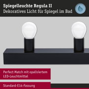 Set Spiegelleuchte Regula II inkl. Leuchtmittel 4-flammig IP44 E14 2700K 4x470lm 230V 4x4,5W dimmbar Schwarz/Opal