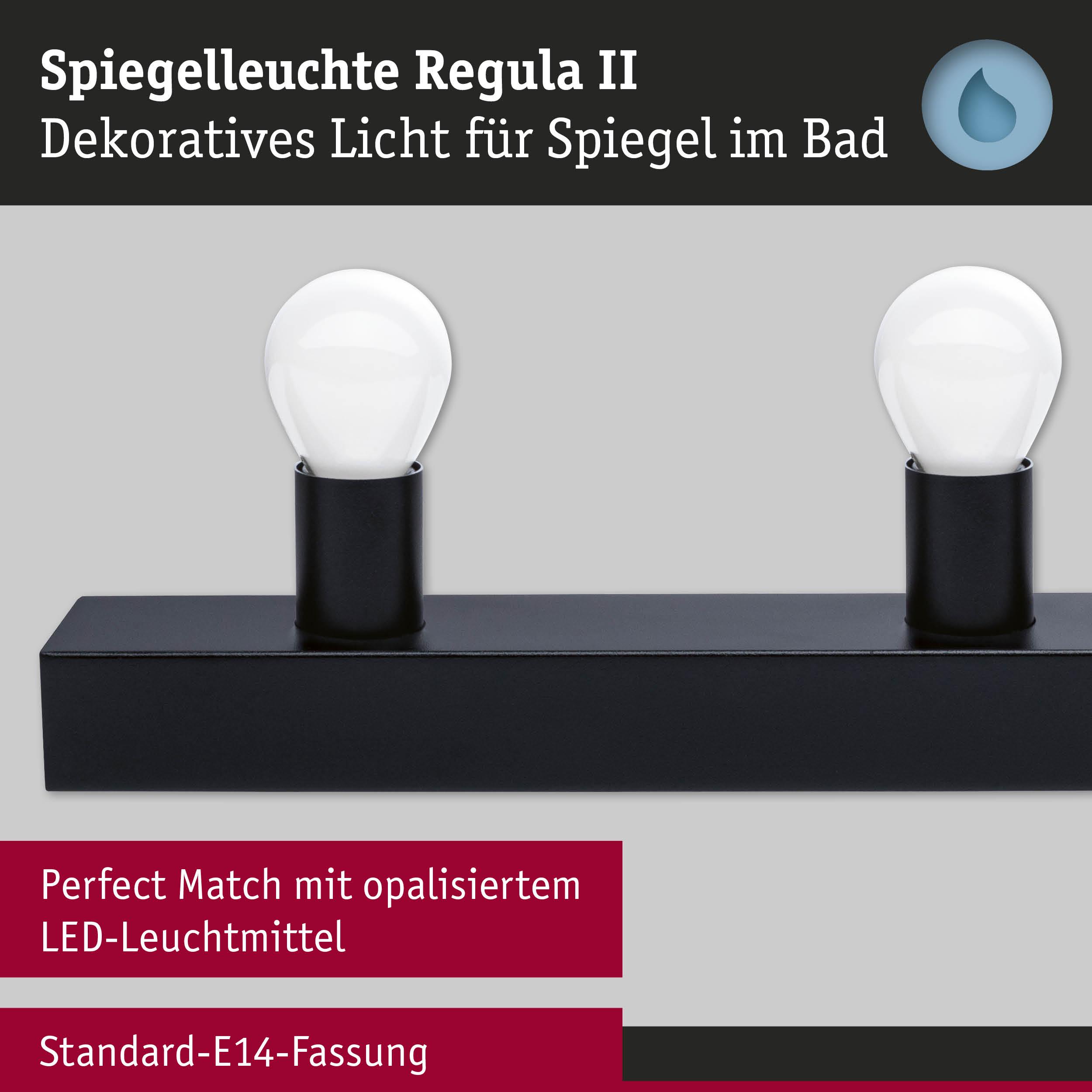 Set Spiegelleuchte Regula II inkl. Leuchtmittel 4-flammig IP44 E14 2700K 4x470lm 230V 4x4,5W dimmbar Schwarz/Opal