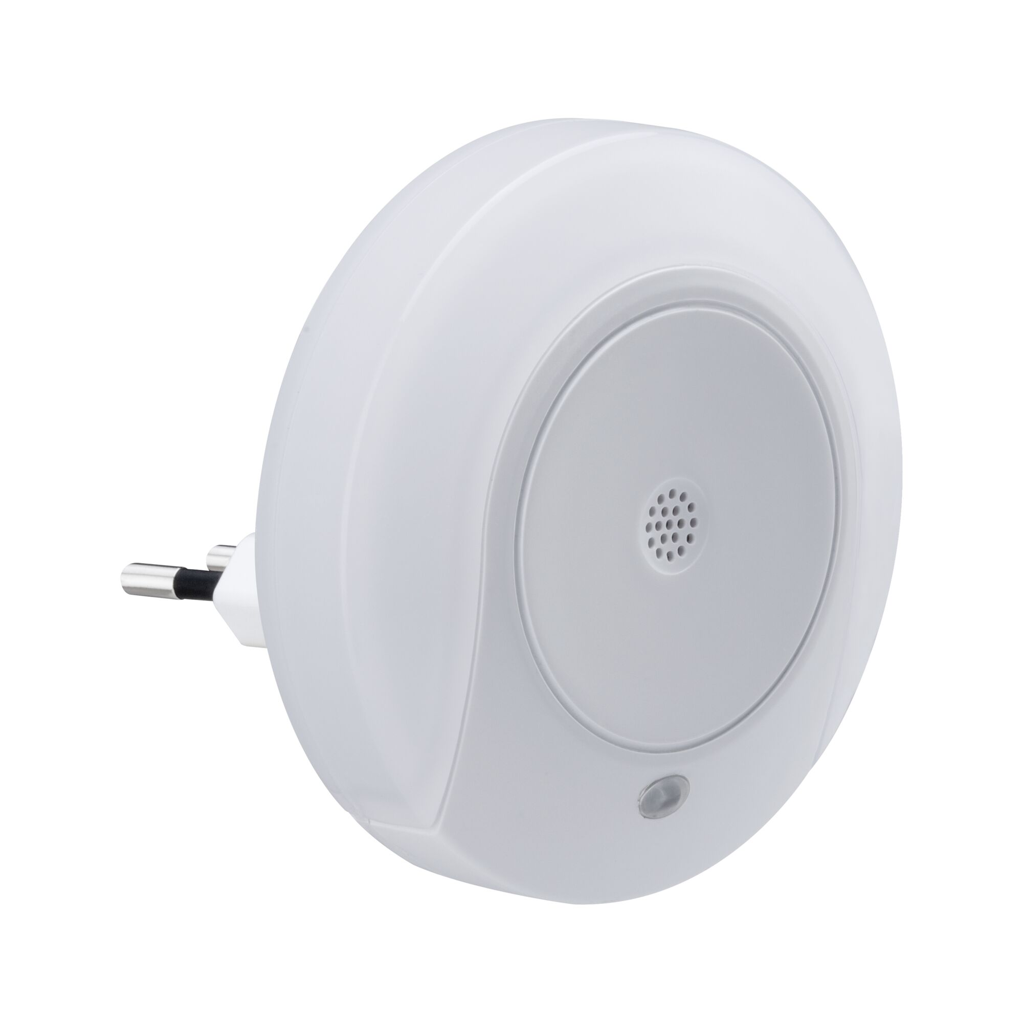 Veilleuse ronde blanche avec prise et capteur pour éclairage LED économique en intérieur