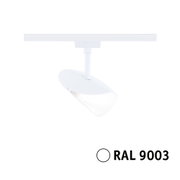 Weißer LED-Strahler aus Kunststoff für Schienensysteme, moderner Spot mit RAL 9003 Farbe