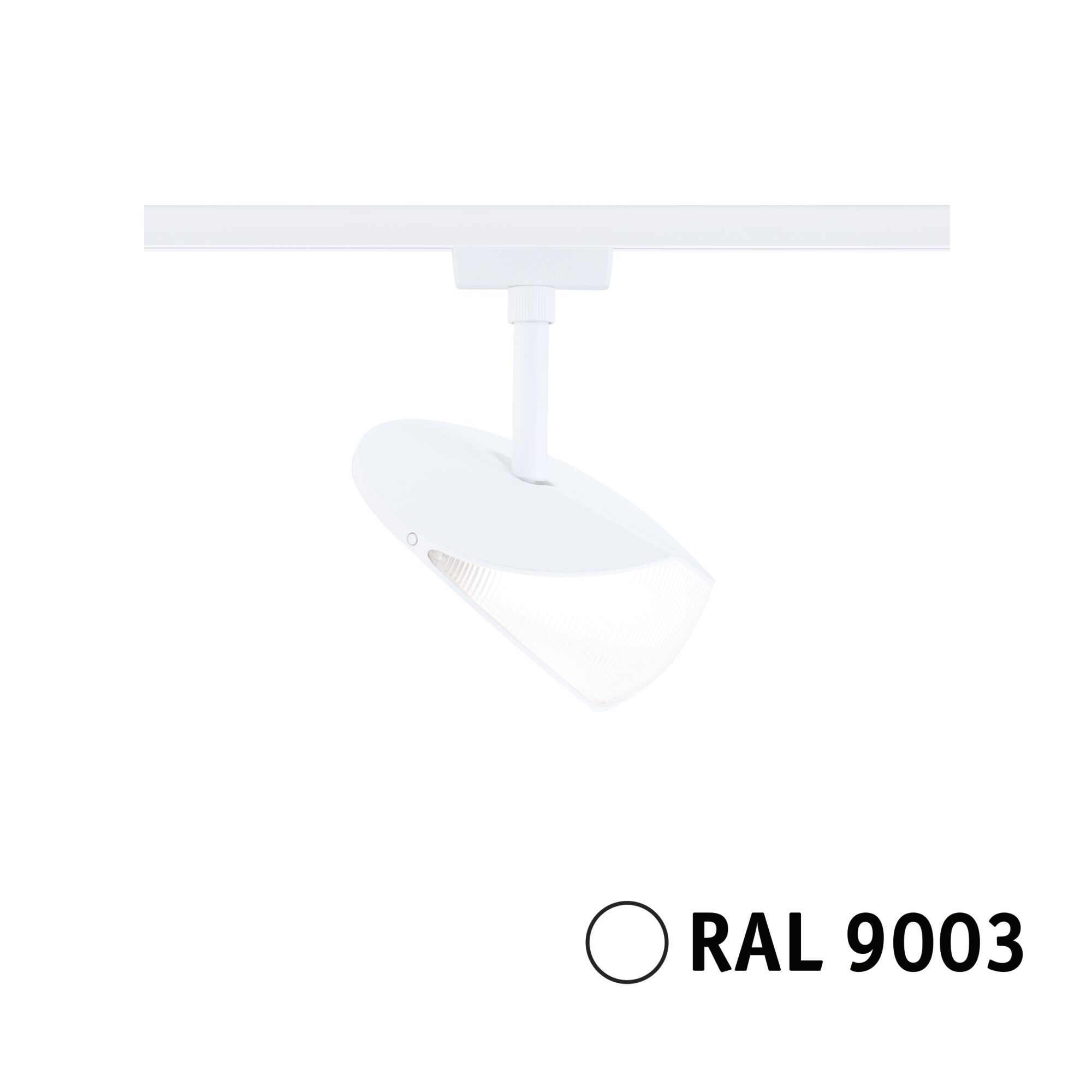 Weißer LED-Strahler aus Kunststoff für Schienensysteme, moderner Spot mit RAL 9003 Farbe