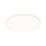 Round white LED ceiling light with warm white glow for modern rooms and energy-efficient lighting