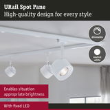White URail Spot Pane LED ceiling light with dimmable neutral white lighting for living spaces