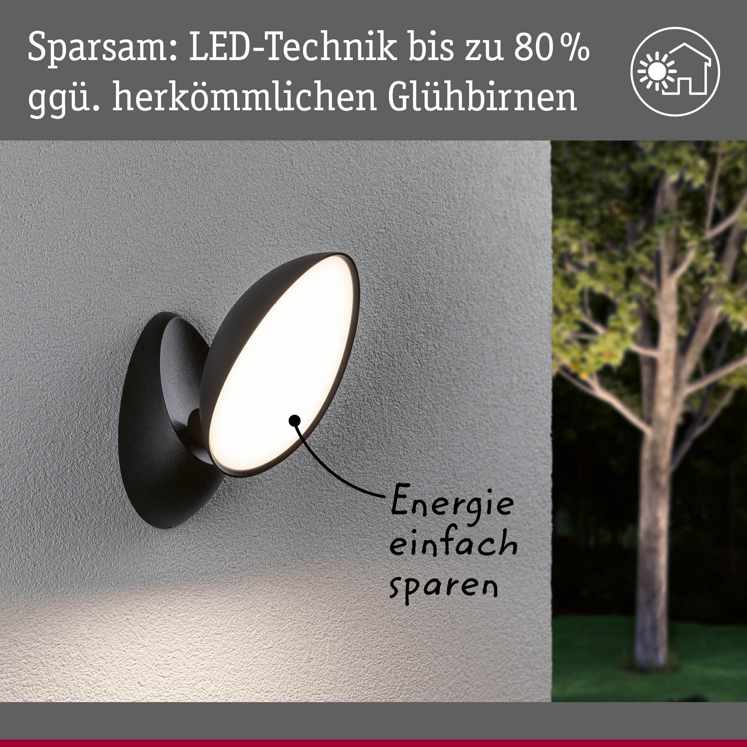 Moderne schwarze LED-Wandleuchte mit energiesparender Technik und warmweißem Licht für Außenbereiche