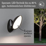 Moderne schwarze LED-Wandleuchte mit energiesparender Technik und warmweißem Licht für Außenbereiche