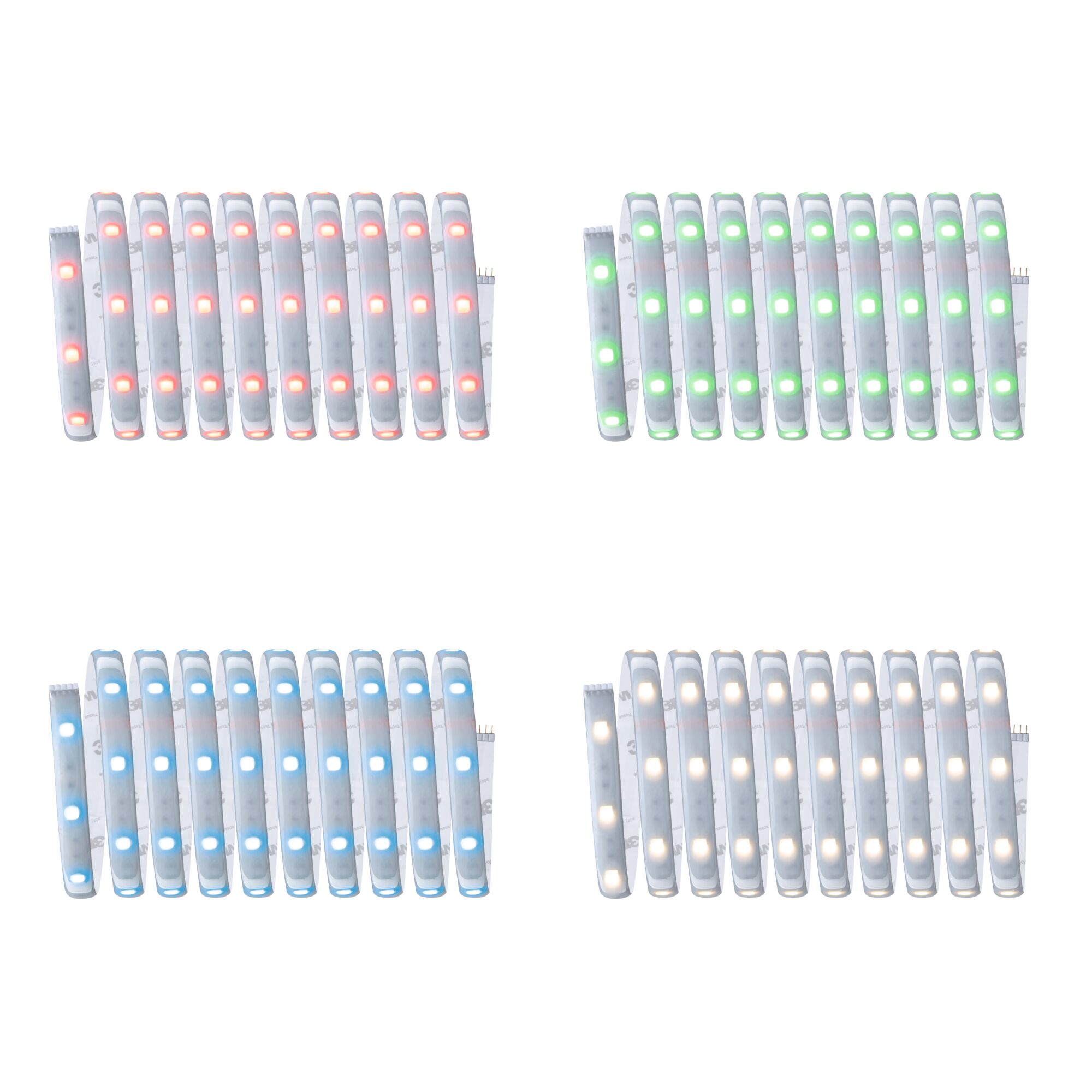Quatre bandes LED blanches avec diodes rouges, vertes, bleues et blanc chaud pour éclairage polyvalent