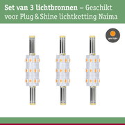 Set van 3 LED-lichtbronnen voor Plug & Shine Naima lichtketting met warm goud licht