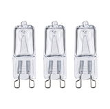 Trois ampoules halogènes transparentes en verre avec culot G9 pour éclairage économique