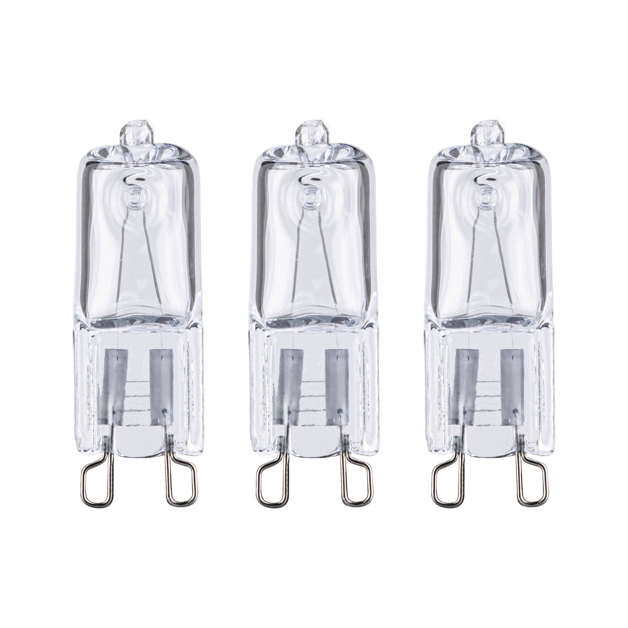 Sæt Halogen pin base Ovn G9 230V 3x225lm 3x25W 2700K dæmpbar Klar Tre klare halogenpærer i glas med G9-fatning til energieffektiv belysning