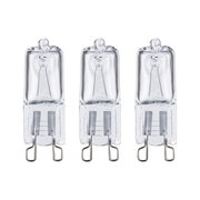 Trois ampoules halogènes transparentes en verre avec culot G9 pour éclairage économique