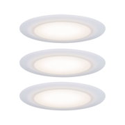 Plafonnier LED rond avec cadre en plastique blanc et lumière blanc chaud pour intérieur