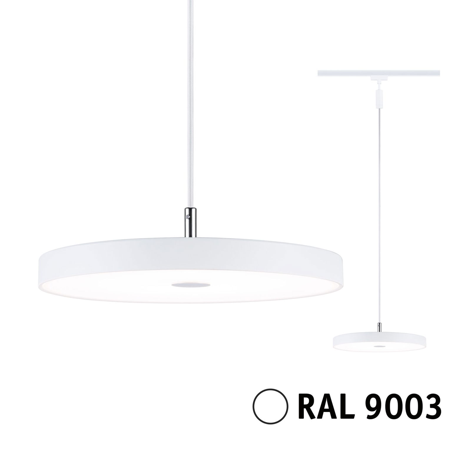 URail LED Pendant 3-Step-Dim Hildor 850lm 15W 3000K dimmable 230V Signal white