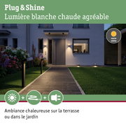 Éclairage extérieur moderne avec lumière blanche chaude pour terrasse et jardin avec système Plug & Shine