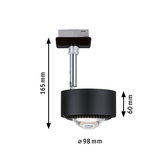 Schwarze LED-Deckenleuchte aus Metall mit 98 mm Durchmesser und 165 mm Höhe, moderne Innenbeleuchtung