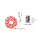 Flexible RGB LED strip with remote control and power adapter for colorful ambient lighting