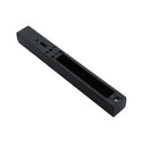 Boîtier en aluminium noir avec ouvertures de connexion pour éclairage LED, design moderne pour technologie lumineuse