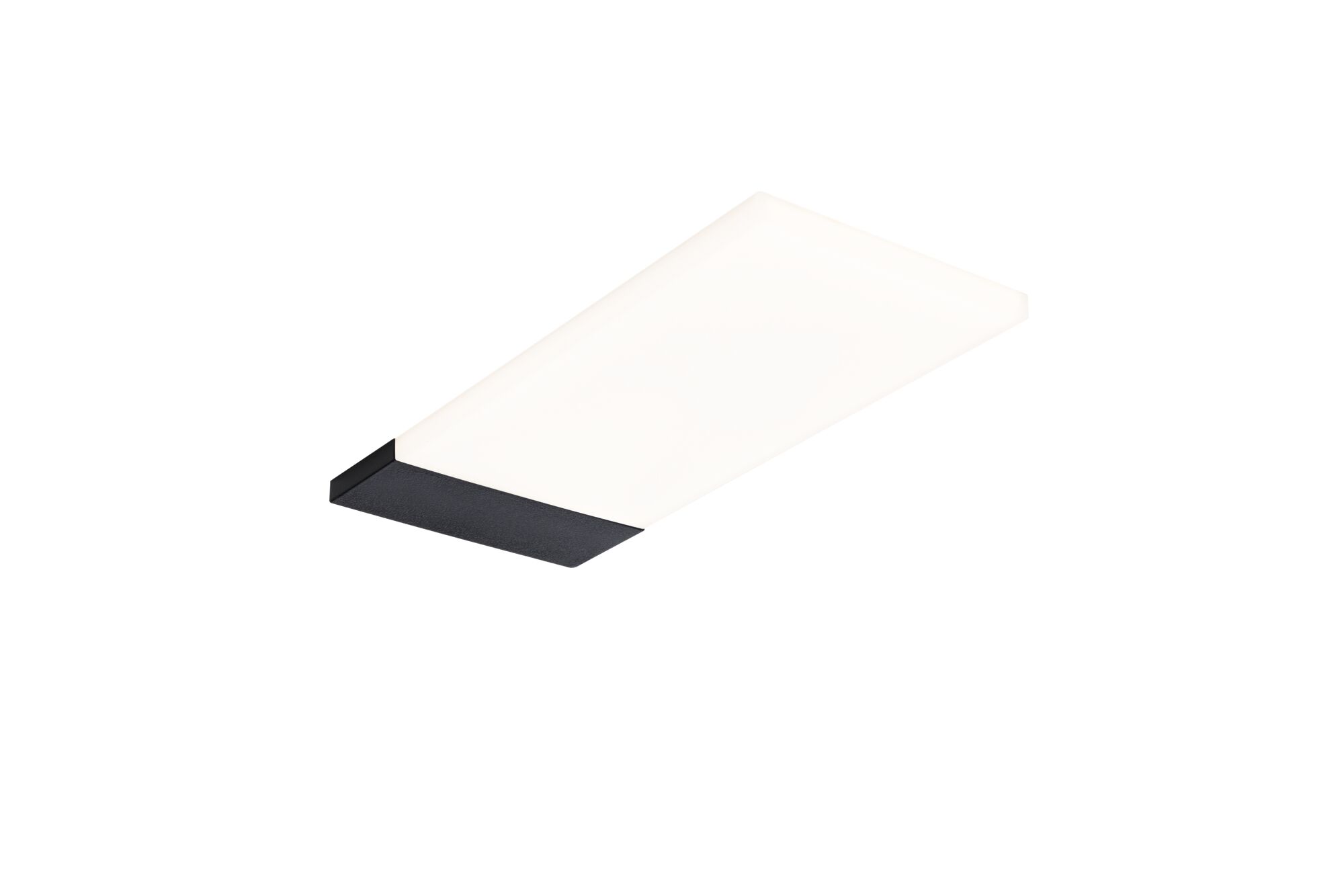Rektangulært loftlys med hvid diffuser og sort aluminiumsramme, moderne LED-belysning