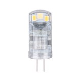 Kleine transparente LED-Lampe mit zwei Metallstiften, energiesparende Beleuchtungslösung