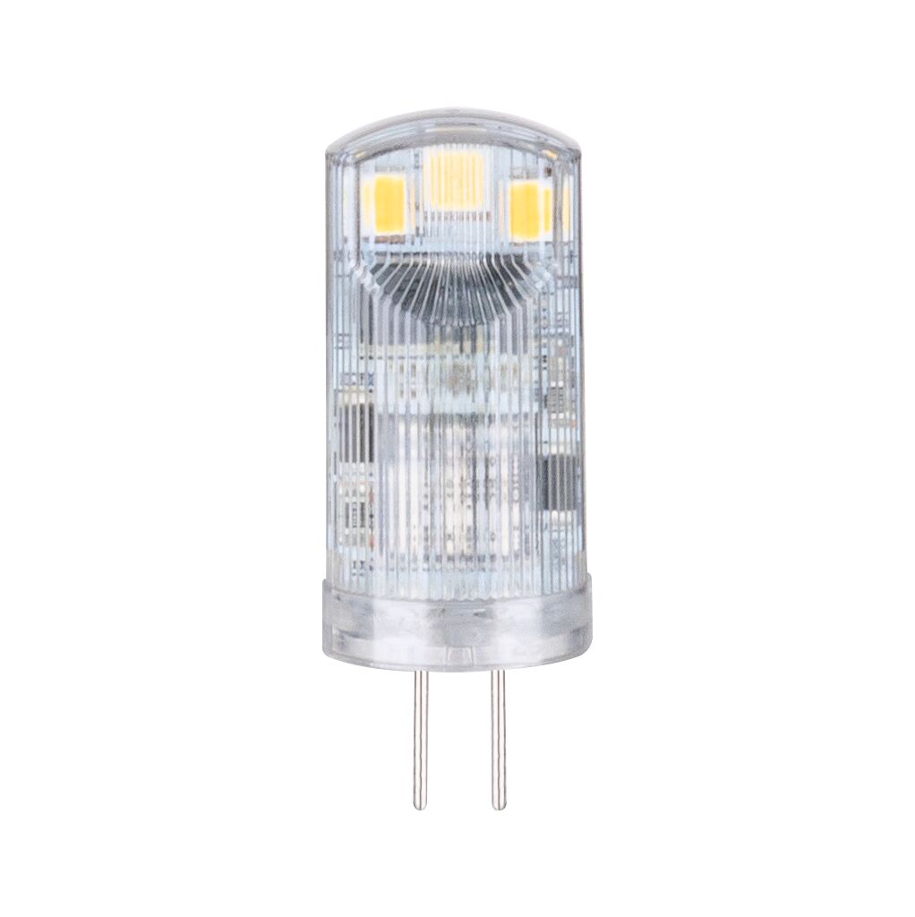 Standard 12V LED Stiftsockel G4 1er-Set 200lm 1,8W 2700K Klar Kleine transparente LED-Lampe mit zwei Metallstiften, energiesparende Beleuchtungslösung